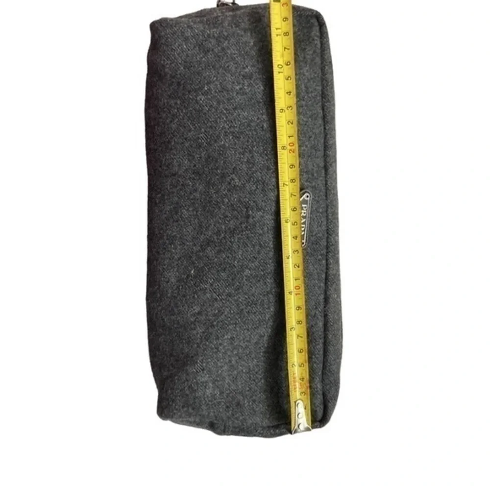 Prada gray wool clutch bag